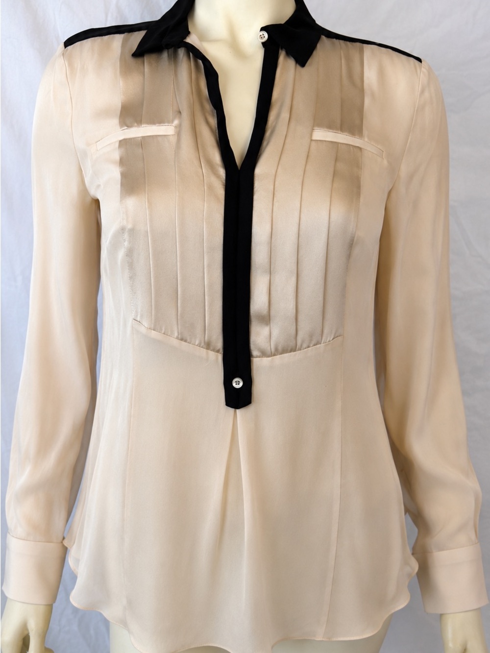 Heritage Cream Blouse with Black Trim